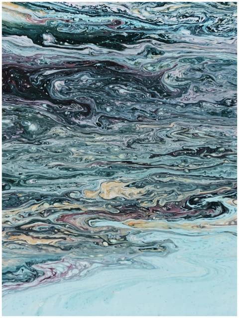 Vibrant fluid art showcasing dynamic multicolor sw