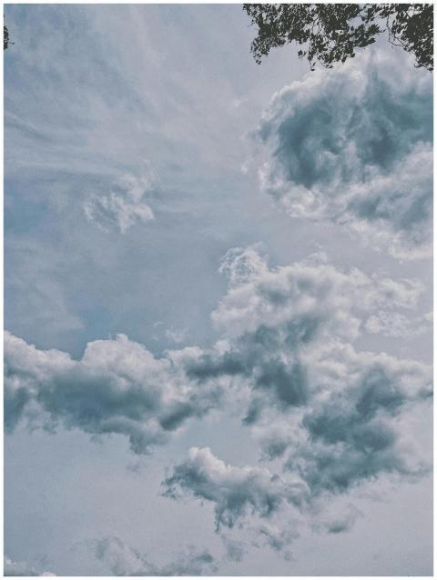 A tranquil image of a partly cloudy sky with wispy