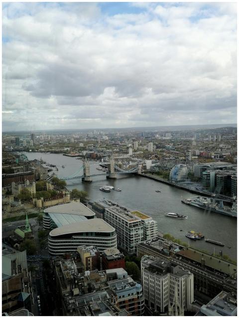 A captivating aerial view of Tower Bridge spanning