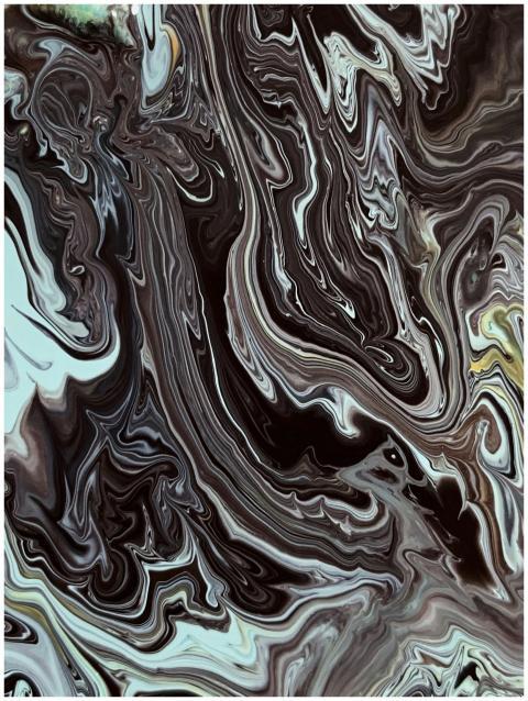 Fluid abstract painting showcasing earthy swirling