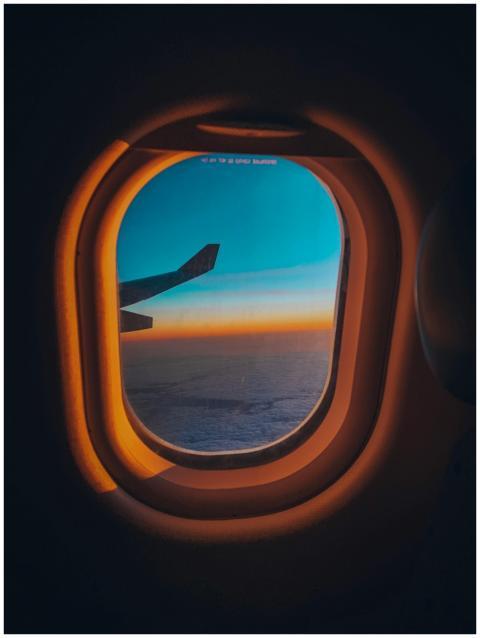 Experience the serene view from an airplane window