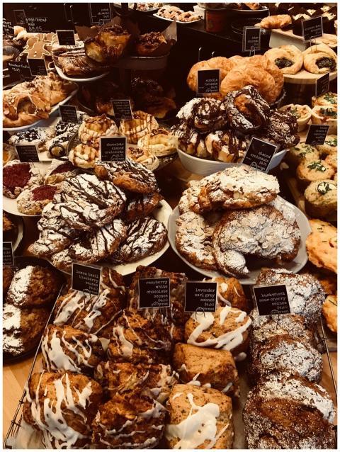 A mouthwatering selection of diverse pastries in a