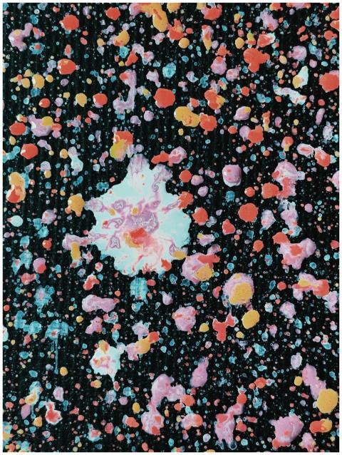 Colorful abstract art with splashes and stains on