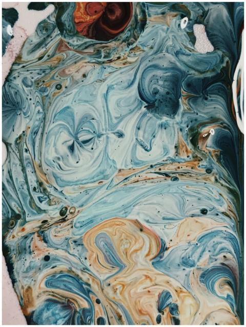 Captivating abstract painting with swirling blue a