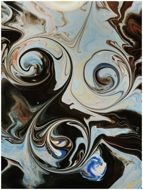 Colorful abstract painting with swirling patterns