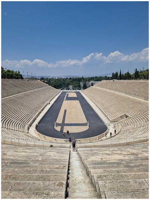 Iconic Panathenaic Stadium in Athens showcasing an