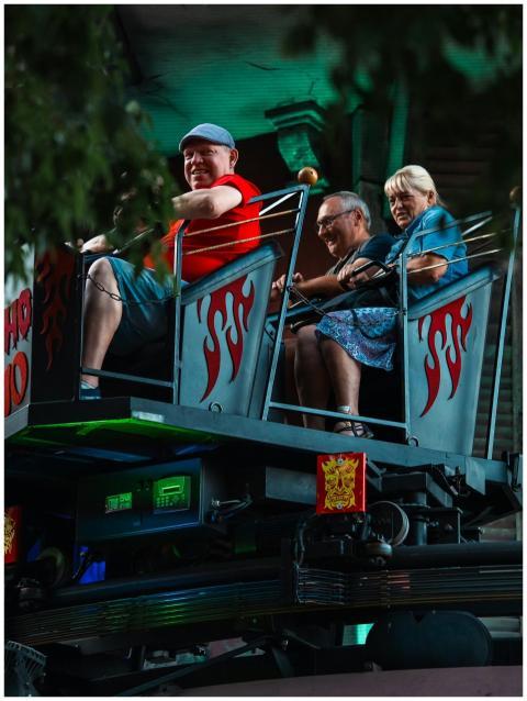 Seniors Enjoying Thrilling Amusement