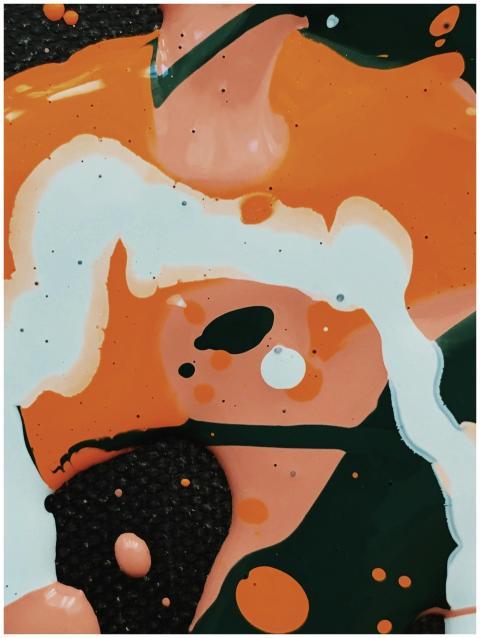 Vibrant abstract paint splatter with multicolored