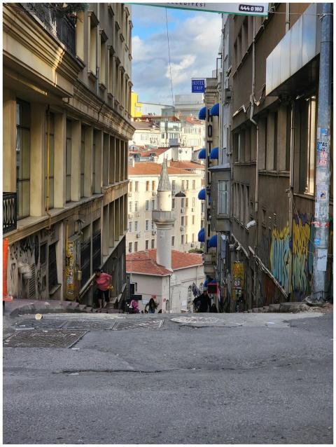 Capture of a vibrant street leading to historical