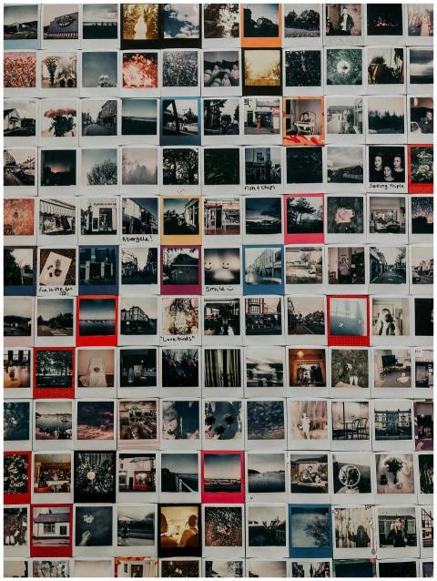 Instant shots with different bright memories of tr