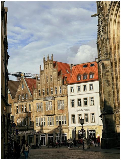 Charming historic street in Münster showcasing stu