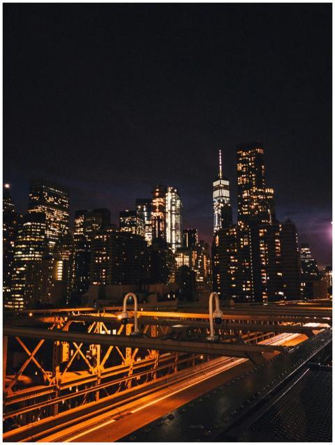Stunning night shot of Brooklyn's skyline featurin