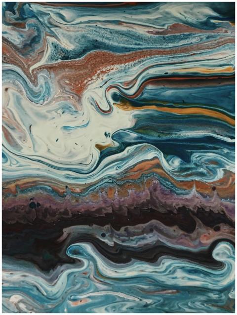 Colorful abstract fluid painting with dynamic swir