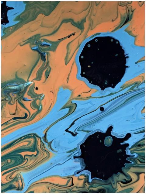 Colorful abstract fluid art with swirling patterns