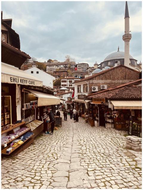 Charming street view in an Ottoman-era bazaar with