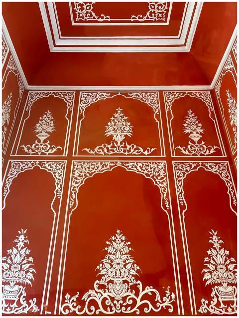 Intricate Red White Architecture