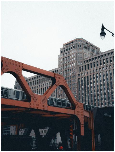 Urban Chicago Scene Red