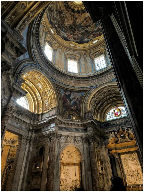 Stunning view of the ornate dome interior at St. P