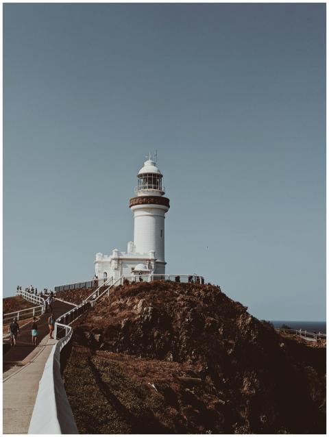 Explore the iconic Cape Byron Lighthouse overlooki