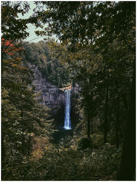 Breathtaking view of a waterfall cascading through