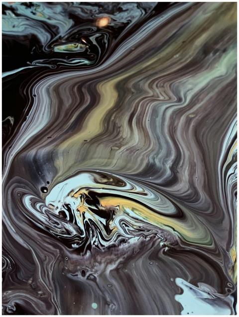 Dynamic abstract artwork featuring swirling patter