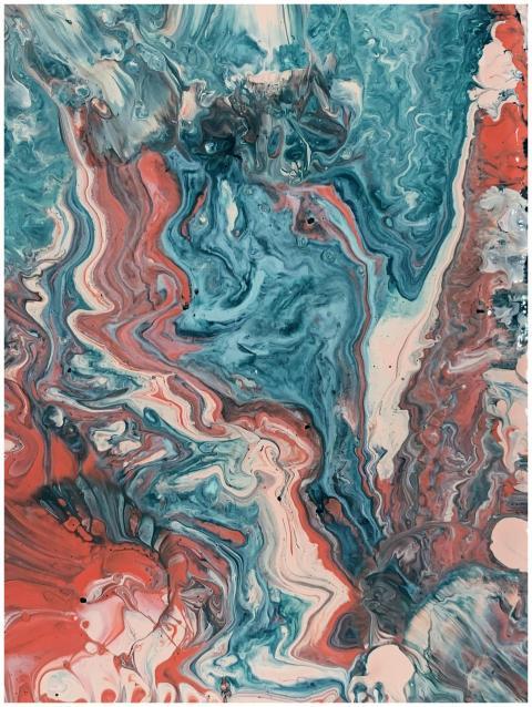 A close-up of vibrant abstract fluid art showcasin