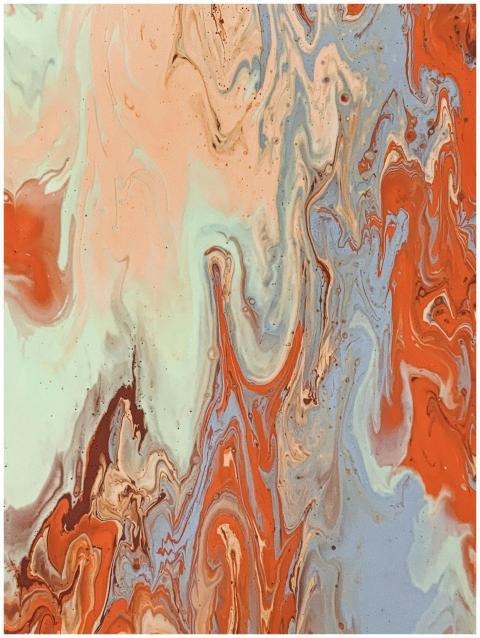 Colorful abstract painting with swirling patterns