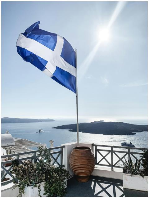 Breathtaking view of the Aegean Sea in Santorini,