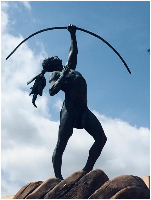 Majestic Archer Statue Against