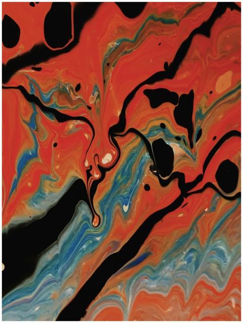 Colorful abstract expressionism painting with flow