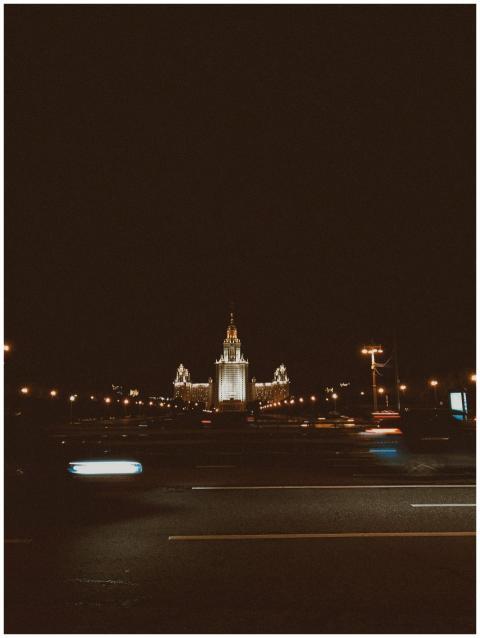 A majestic city tower beautifully lit against the