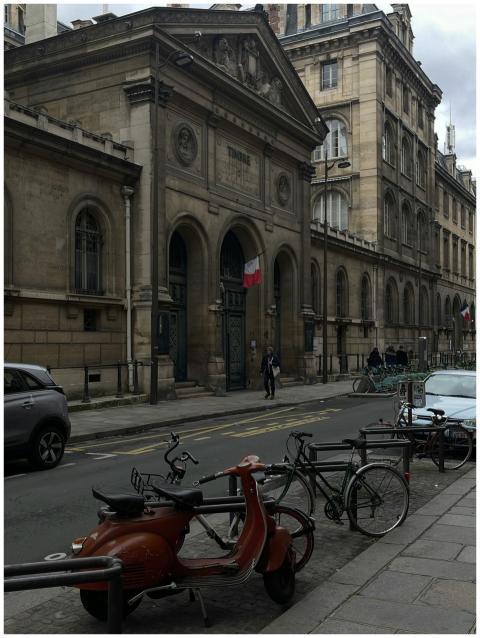 Elegant architecture and bicycles on a quiet stree
