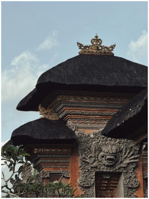 Intricate traditional Balinese temple architecture