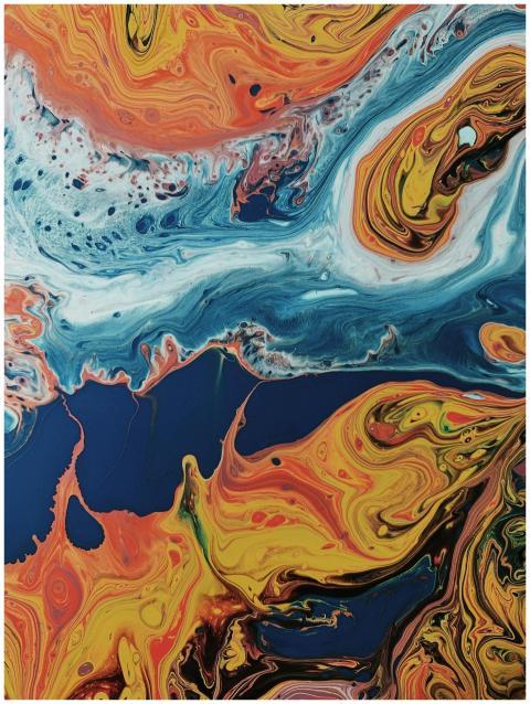 Abstract background of vivid waves of different co