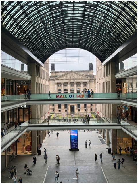 Spacious interior of Mall of Berlin showcasing a h