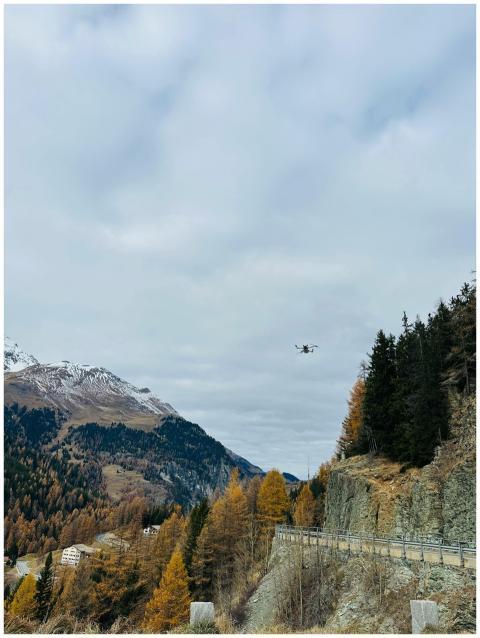 Scenic Mountain Landscape Flying