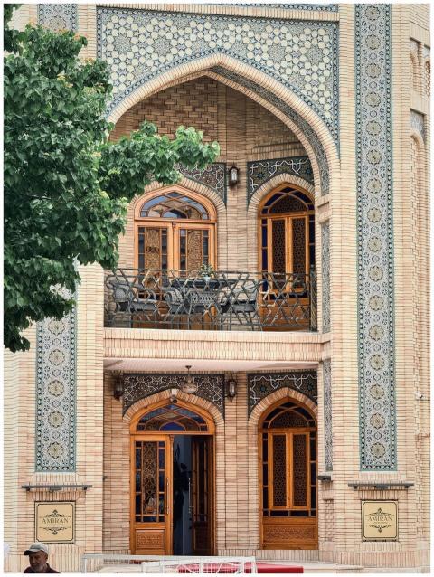 Beautiful Mughal-inspired architectural facade wit