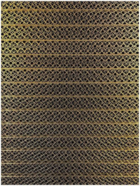 Close-up of a gold mesh design showcasing intricat