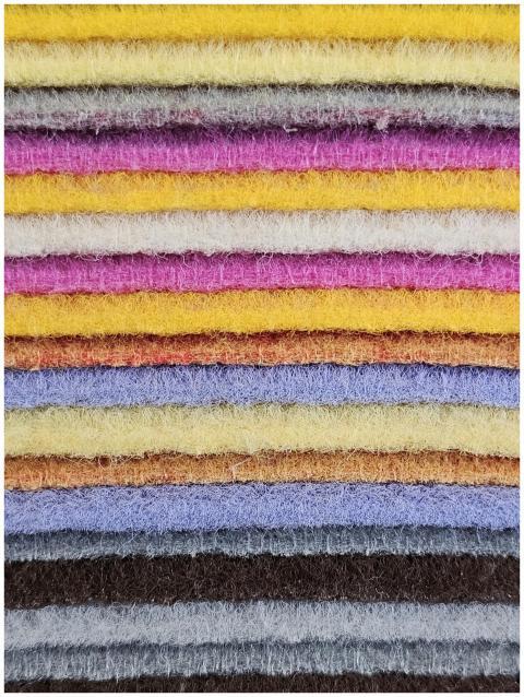 Closeup Colorful Stacked Fabric