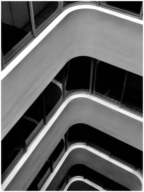 Black and white abstract view of modern architectu