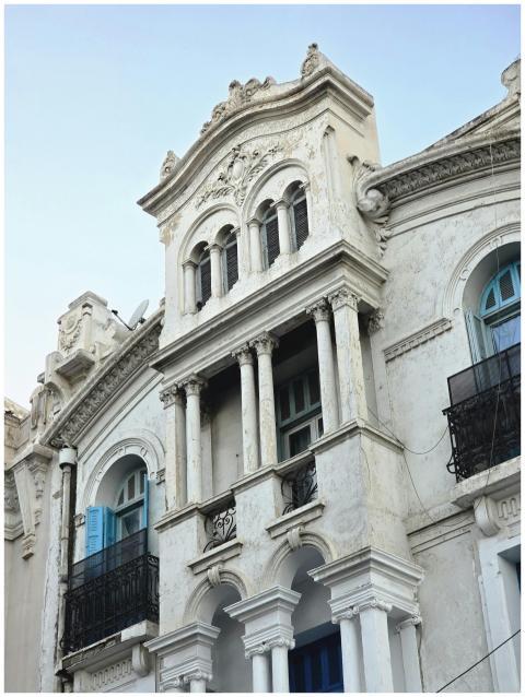 Elegant facade of a historic building with classic