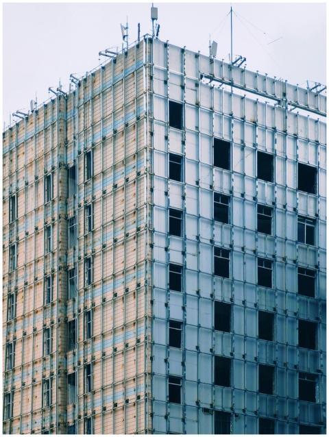 Modern building facade in Chongqing, China showcas