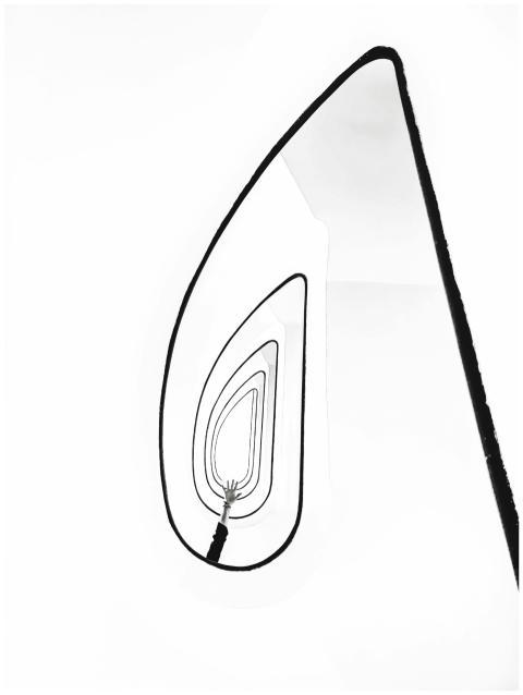 Artistic minimalist photo of a spiral staircase wi