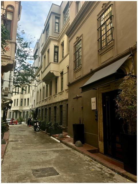 Charming alleyway scene in Istanbul's historic Bey