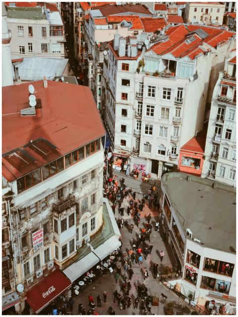 Vibrant Beyoğlu street view in Istanbul showcasing