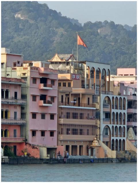 Colorful Buildings River Rishikesh