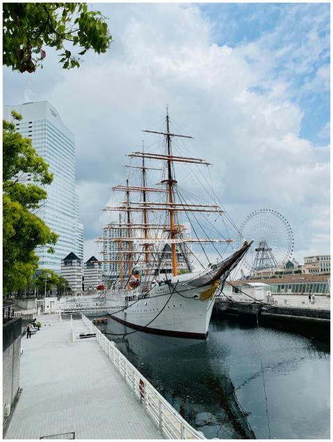 The historic Nippon Maru ship docked at Yokohama h