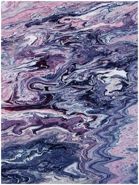 Vibrant abstract acrylic pour painting with swirli