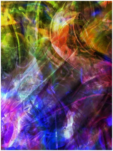 Dynamic and colorful abstract design with vivid hu