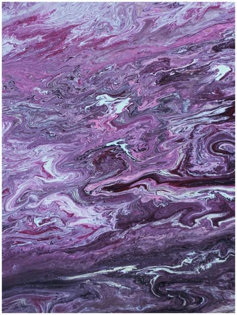Close-up of a vibrant purple abstract acrylic pain
